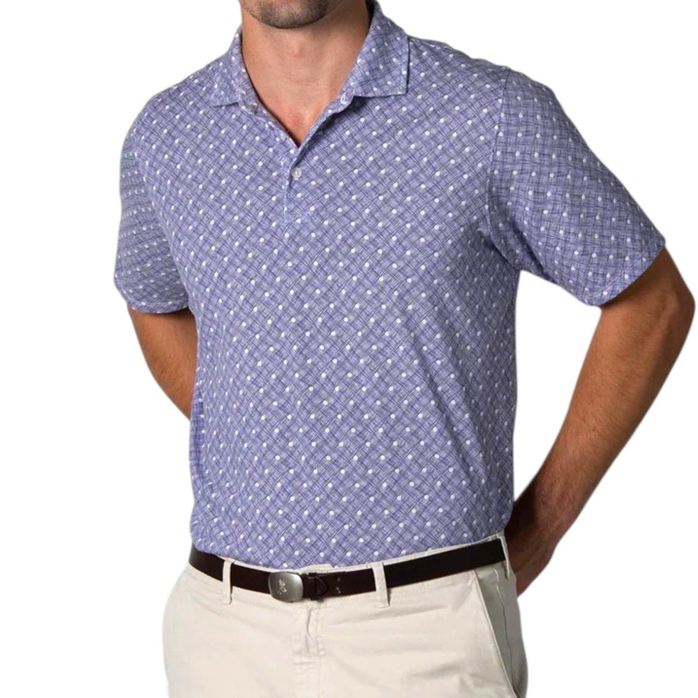 B. Draddy Swift Polo Shirt Mens XL Regal Blue White Peru Pima Cotton Golf Summer